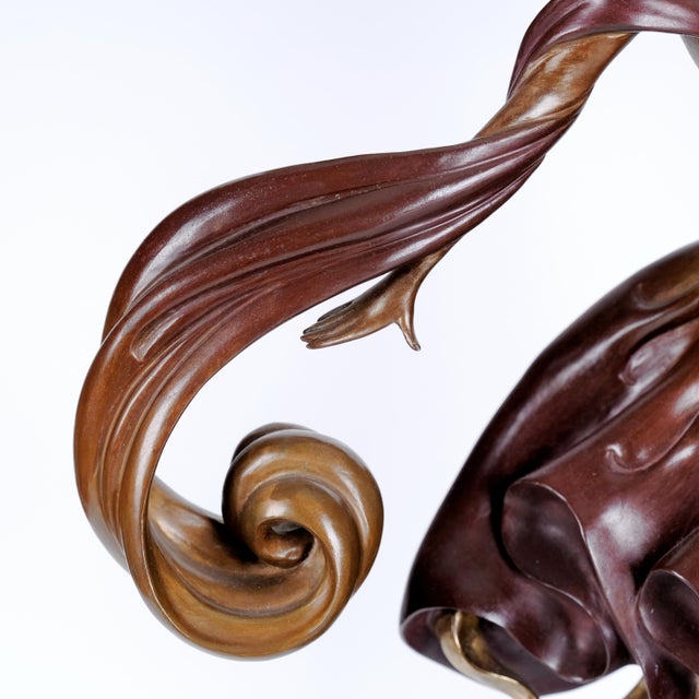Burgundy 1984 Erté (Erte) "Flames of Love" Lovely Limited Edition 68/350 Bronze Sculpture For Sale - Image 8 of 15