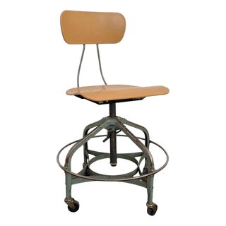 Industrial Adjustable Drafting Task Chair by Toledo Metal Furniture Co. For Sale