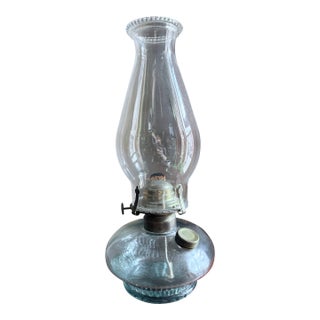 Vintage Mid-Century 1960s Chamber Style Oil Lamp Hurricane Lamp For Sale