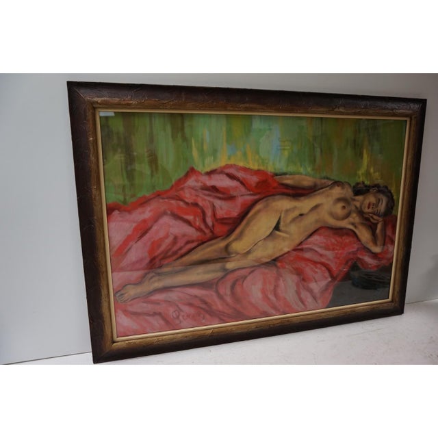 Perez, Large Nude of a Sleeping Woman, 1950s-1960s, Pastel For Sale - Image 3 of 11