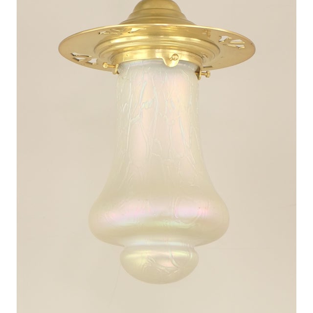 Vintage Brass Pendant Light, 1920 For Sale - Image 4 of 9