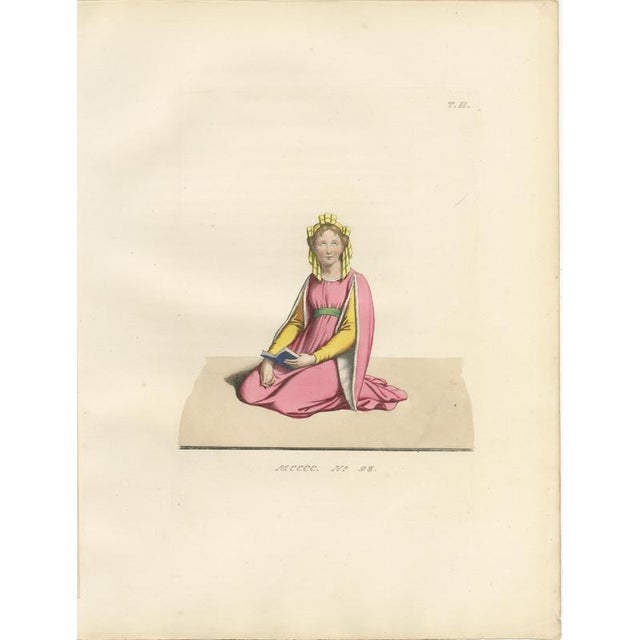 P. Mercuri, Medieval Courtly Costumes and Figures, 1845, Lithograph, Set of 10 For Sale - Image 11 of 14