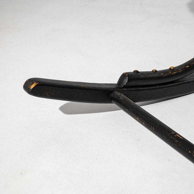 Gray 1960s Upholstered Bentwood Rocking Chair by TON For Sale - Image 8 of 13