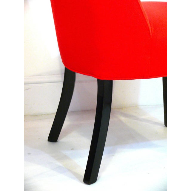 Red Midcentury Button Back Chairs - A Pair For Sale - Image 8 of 11