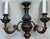Mid-Century Italian Carved Giltwood Blue Painted Sconces W/ French Styling - Pair For Sale - Image 4 of 5