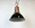 Industrial Italian Black Enamel Factory Lamp with Iron Top, 1950s For Sale - Image 9 of 18