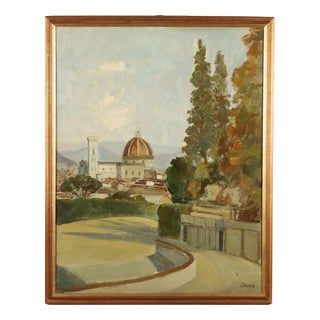 Leonardo Stroppa, Landscape Composition. Oil on Masonite, Framed For Sale