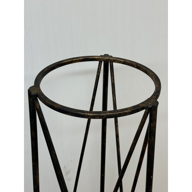 Regency Style Iron Plant Stand + Ceramic Urn For Sale - Image 10 of 12