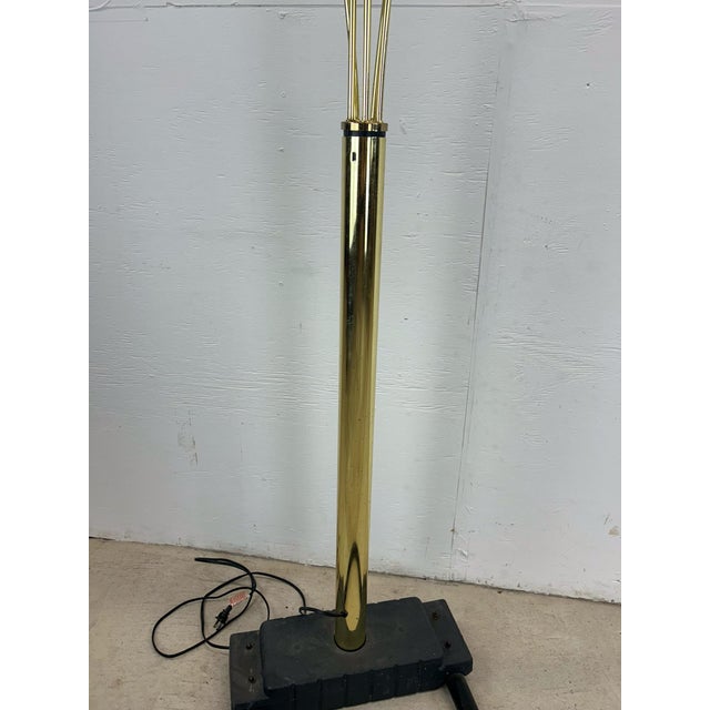 Vintage Postmodern Brass Floor Lamp With Five Globes For Sale - Image 11 of 12