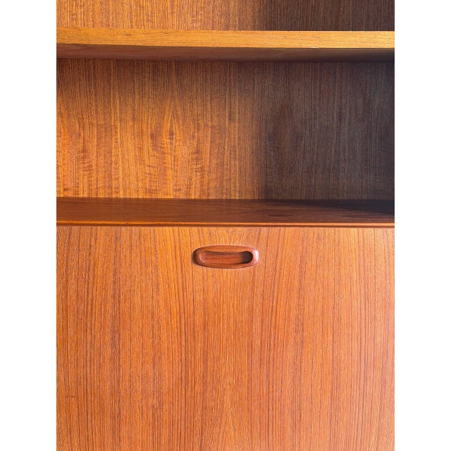 1960s Danish Mid-Century Modern Teak Bar Cabinet With Drop-Down Desk For Sale - Image 9 of 10