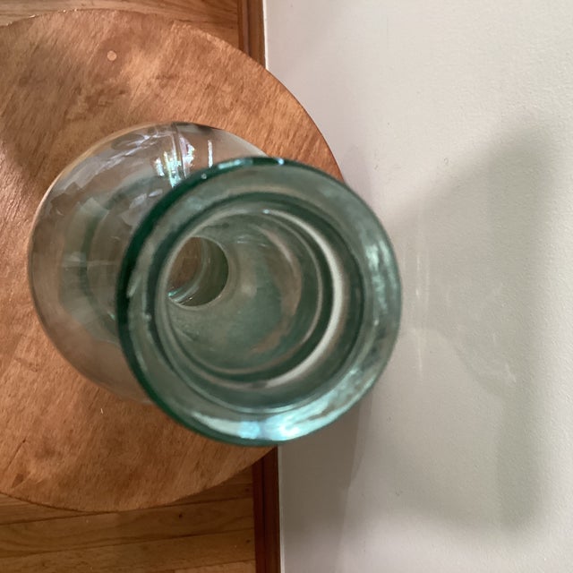 Glass Vintage Large Blown Art Glass Green Bottle 3 Liter Sve Italy For Sale - Image 7 of 12