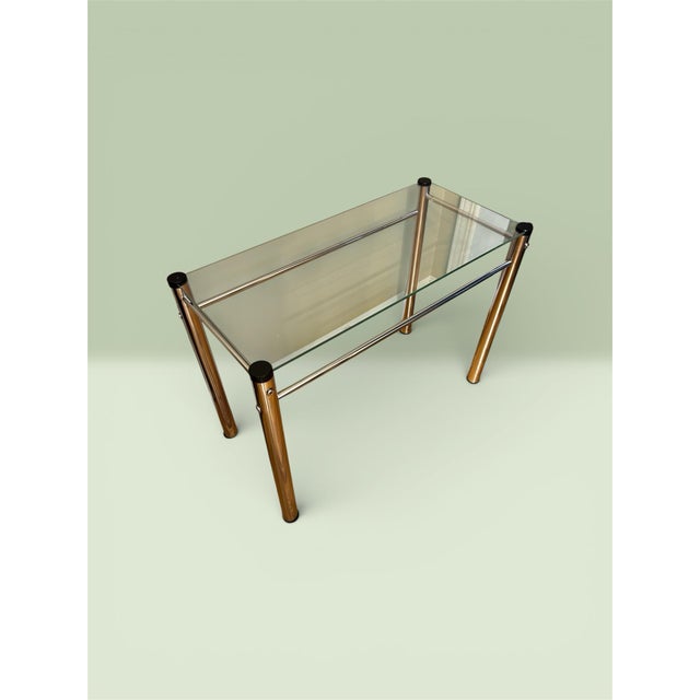 Vintage Chrome and Glass Side Table For Sale - Image 6 of 7