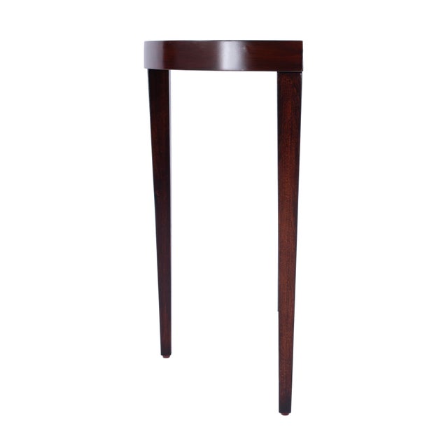 2020s Ingrid 36 in. W Demilune Wood Traditional Console Table, Traditional Burl For Sale - Image 5 of 8