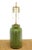 Soft green color ceramic glaze cylinder base table lamp. Perfect for a mid century style home.