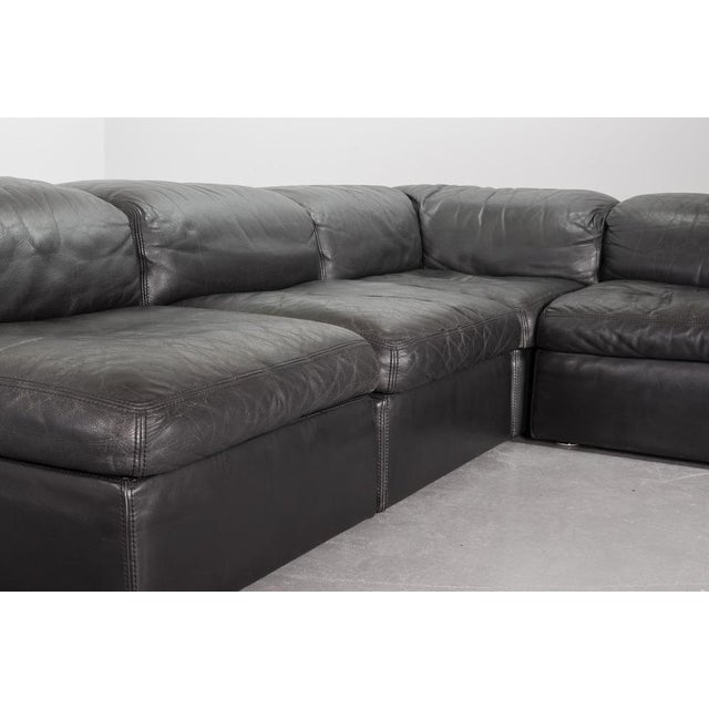 Gray Modular Jeep Sofa in Grey Leather, 1970s, Set of 4 For Sale - Image 8 of 18