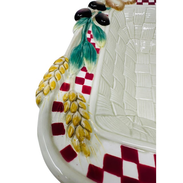 Vintage Fitz & Floyd Essentials Papa Paisano Square Bowl, 13" For Sale - Image 9 of 14