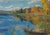 1980s Impressionism River Landscape Painting, Ukrainian Art 70-100 For Sale - Image 4 of 6