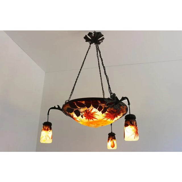 Large Model Dahlia Majorelle Pendant by Louis Majorelle for Daum For Sale - Image 10 of 18