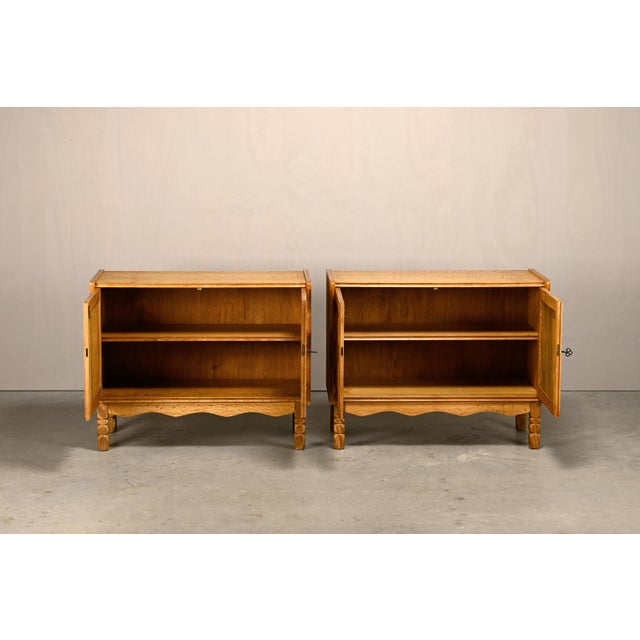 Mid-Century Modern Mid-Century Danish Oak Bedside Cabinets by Henning Kjærnulf, Denmark, 1960s, Set of 2 For Sale - Image 3 of 18