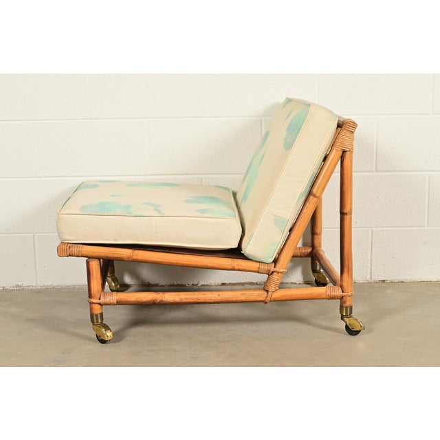 John Wisner for Ficks Reed Mid-Century Hollywood Regency Bamboo Rattan Lounge Chair, 1950s For Sale - Image 12 of 16