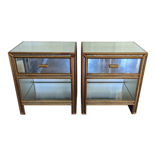 Julian Chichester Temple Mirrored Nightstands - a Pair For Sale