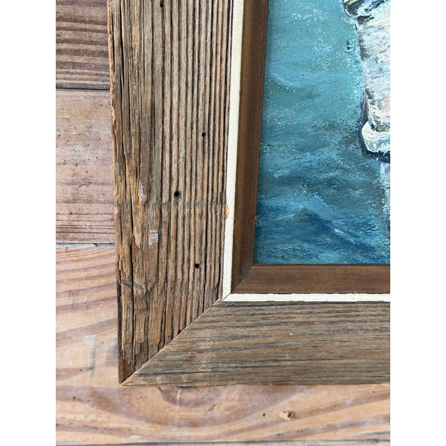 Off-white “Miss Phyllis" 1974 Nautical Impressionist Oil Painting by Shirley Fernendes For Sale - Image 8 of 12