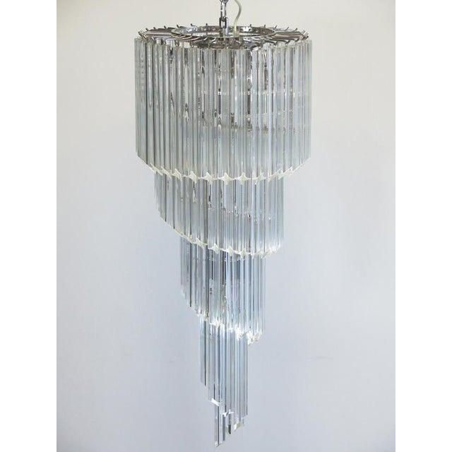 Murano Chandelier with 86 Transparent Prism Quadriedri, 1990s For Sale - Image 13 of 13