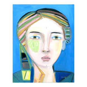 Cecilia Gallerini Cubist Abstract Oil Portrait by Alexandra Swistak