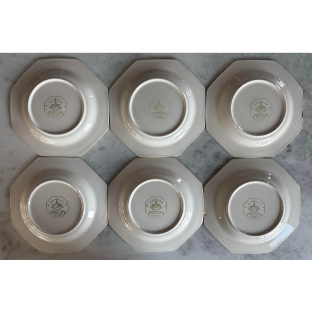 Set of 6 Octagon Daffodil All Yellow Independence Ironstone Dinner Plates by Interspace For Sale - Image 4 of 12