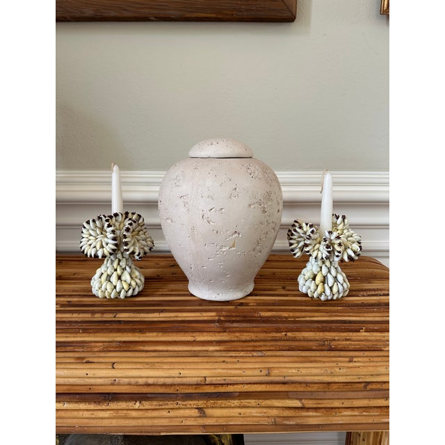 Vintage Plaster Ginger Jar in the Style of Flavia Montelupo For Sale - Image 13 of 15