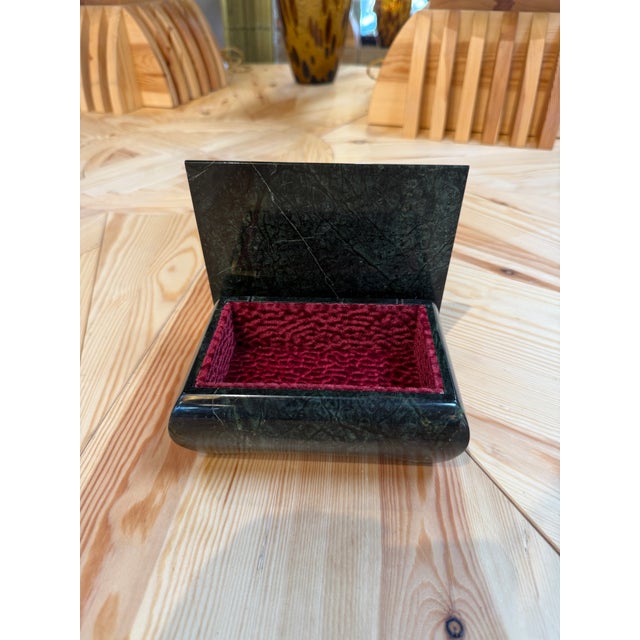 Stone Sculptural Green Marble Box For Sale - Image 7 of 7