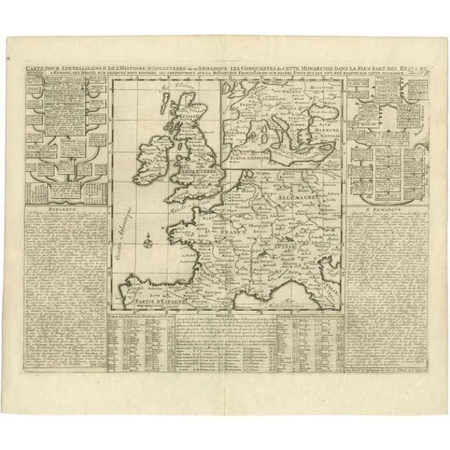 Antique Map of the British Isles and Part of Europe by Chatelain, 1720 For Sale - Image 5 of 5
