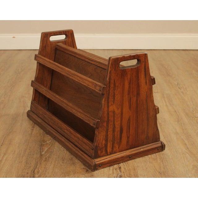 Brandt Ranch Oak Vintage Magazine Stand For Sale - Image 11 of 13