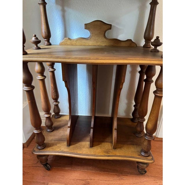 1920s French Walnut Music Stand Etagere For Sale - Image 4 of 7