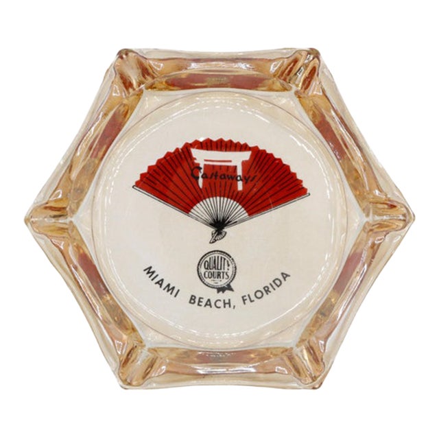 Castaways Hotel Miami Beach Glass Ashtray For Sale