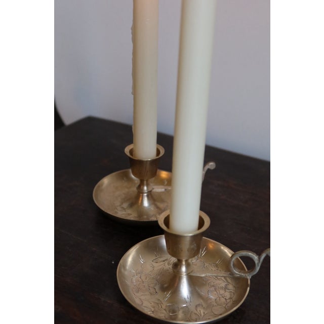 Art Deco Brass Candlesticks For Sale - Image 3 of 6