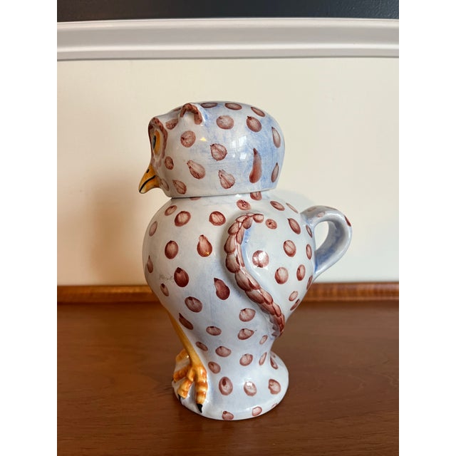 VIETRI Vietri Italian Hand-Painted Owl Bedside Water Pitcher and Tumbler For Sale - Image 4 of 12