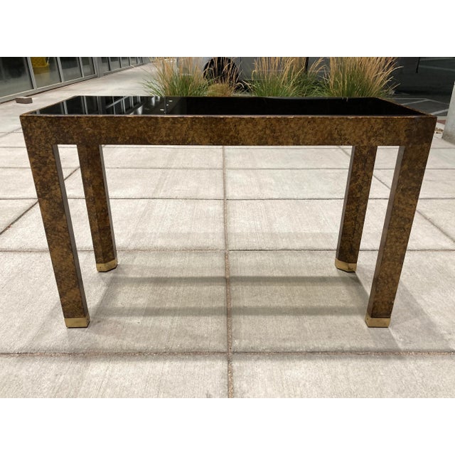 Mid-Century Modern Henredon Faux Tortoise Shell Parsons Console Table For Sale - Image 13 of 13