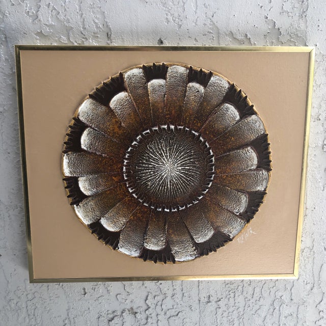 Textile 1970s Modernist Botanical Painting Signed R. Gold, Framed For Sale - Image 7 of 7