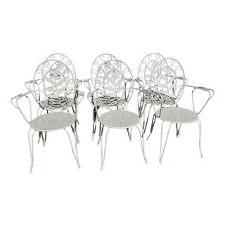 Provencal Armchairs in Wrought Iron, 1960s, Set of 6 For Sale