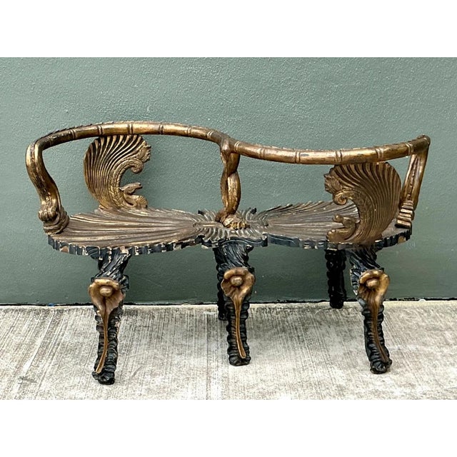 Vintage Gilt Carved Grotto Tete-a-Tete For Sale - Image 4 of 14