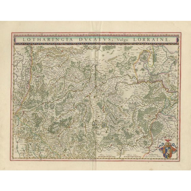 Hand-Colored Dutch Golden Age Map of Lorraine from Blaeu, 1642 For Sale - Image 3 of 12