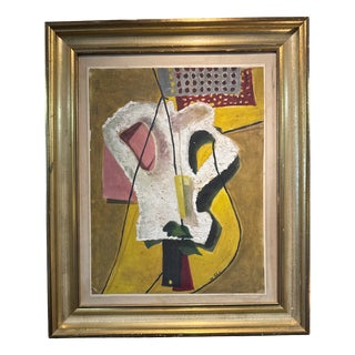 Louis Latapie, Modernist Art Deco Composition, 1939, Oil on Board For Sale