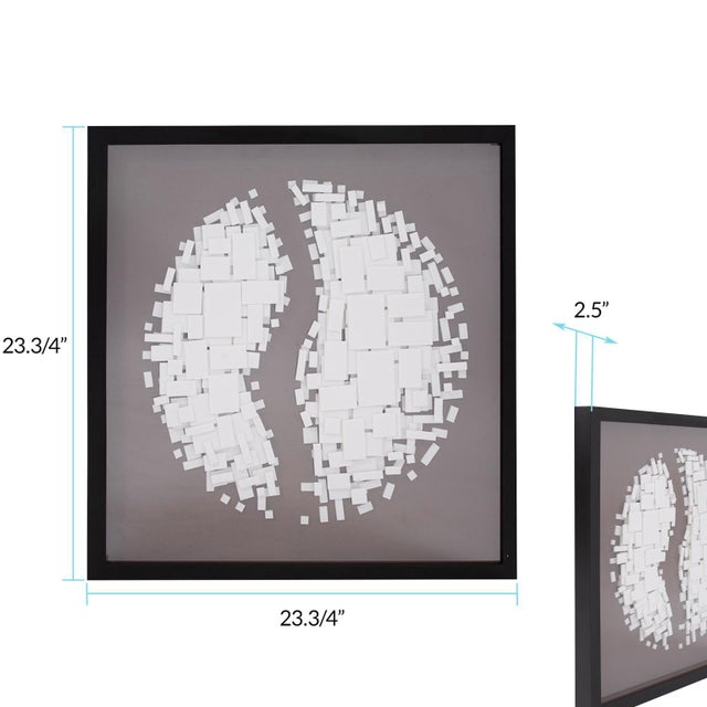 Wood Abstract Paper Globe Shadowbox Art For Sale - Image 7 of 7