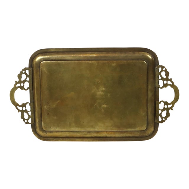 Vintage Brass Tray with Peacock Decoration, 1950s For Sale - Image 4 of 18