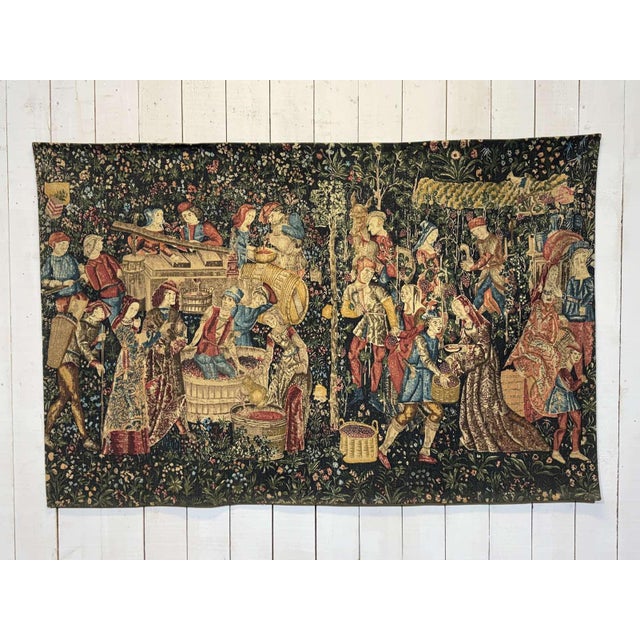 The Grape Harvest Wall Tapestry from JP Panneaux Gobelins, 1970s For Sale - Image 9 of 9