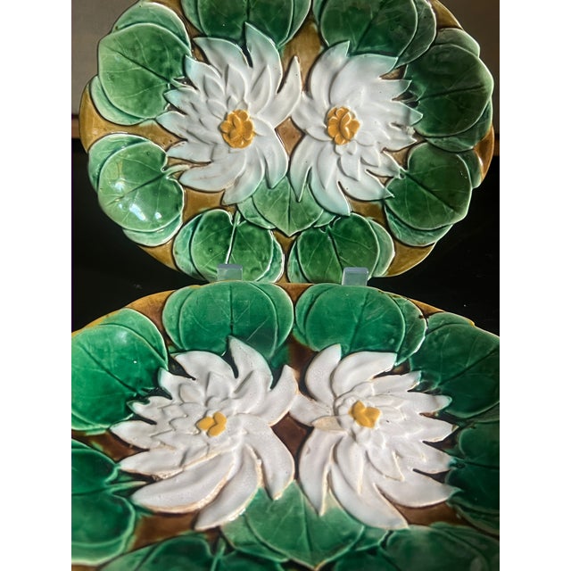 Joseph Holdcroft Holdcraft Pond Lily Dishes, Set of 2, C. 1880. For Sale - Image 4 of 11