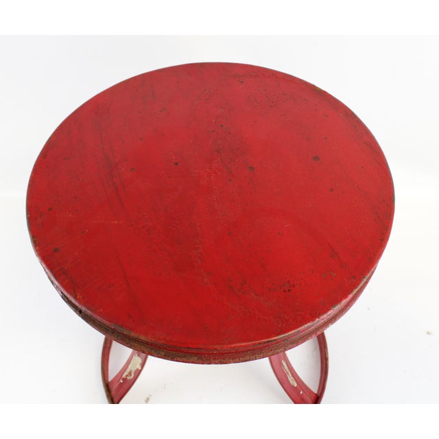 Round Red Side Table For Sale - Image 4 of 10