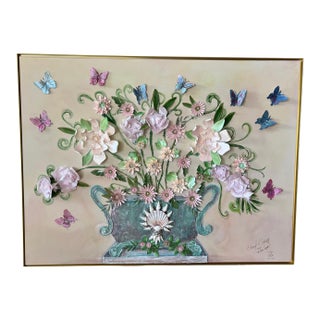 The Celadon Garden Floral Relief - Designed by Cheryl P. Kohloff For Sale