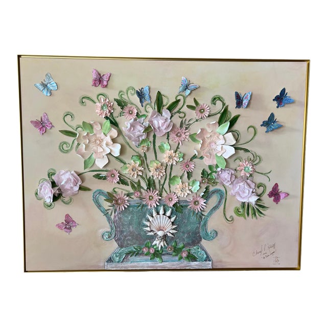 The Celadon Garden Floral Relief - Designed by Cheryl P. Kohloff For Sale